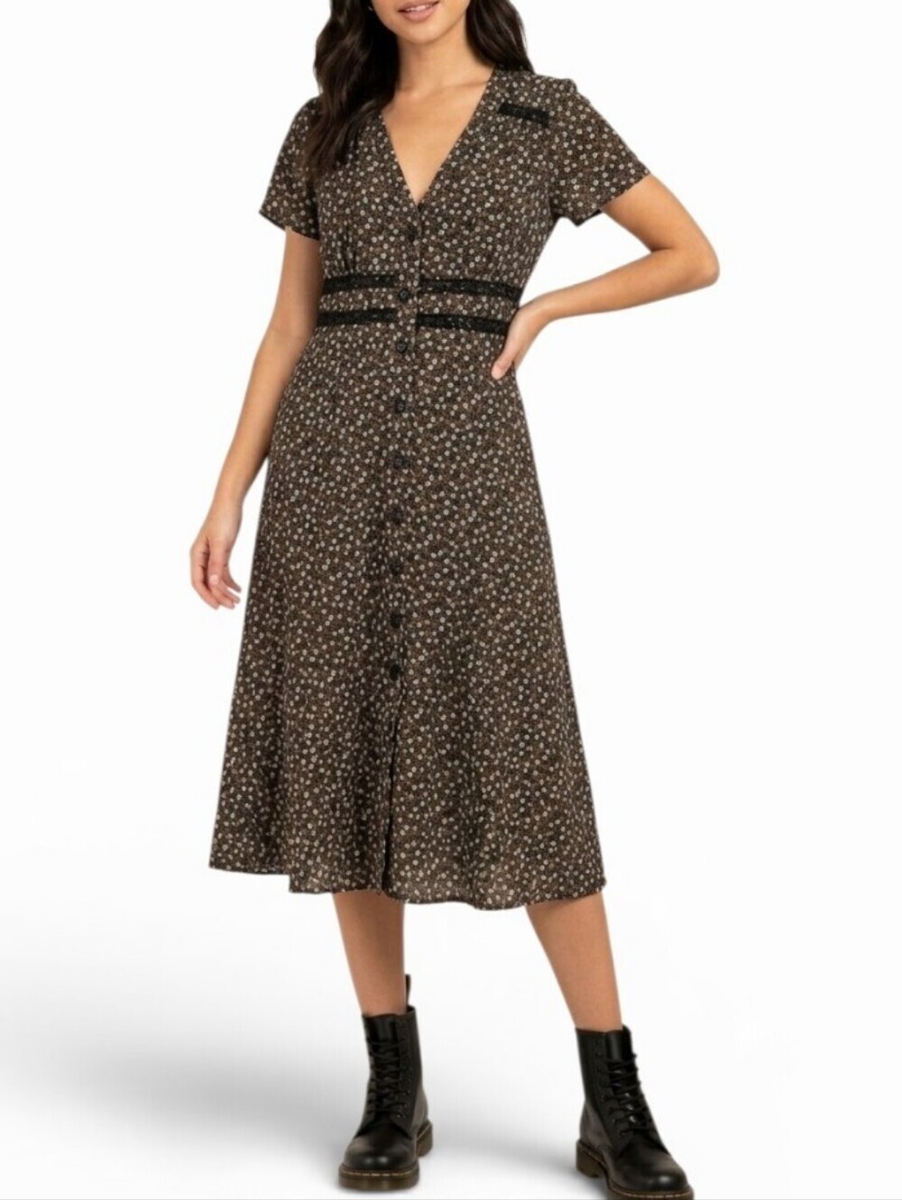 Dressbarn Whimsygoth Cottagecore Floral Lace Maxi Dress